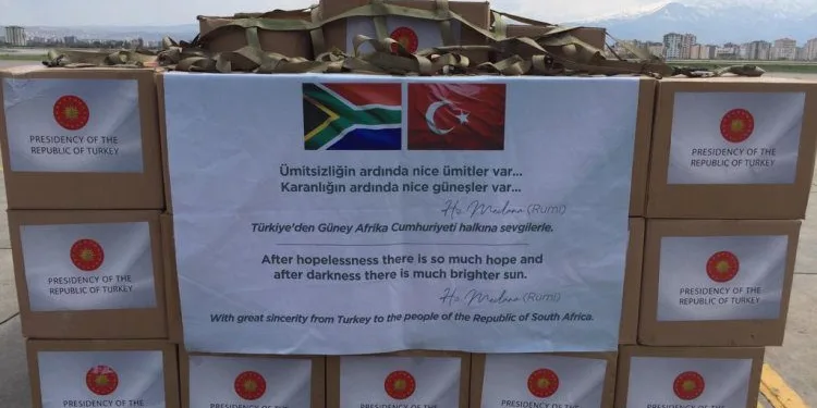 Türkiye’den Güney Afrika Cumhuriyeti’ne Yardım