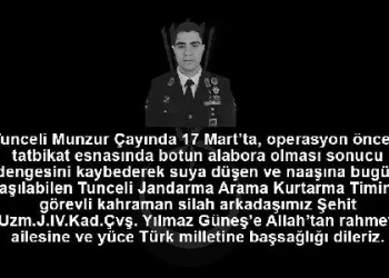 Munzur Çayı’nda kaybolan askerin cansız bedenine ulaşıldı