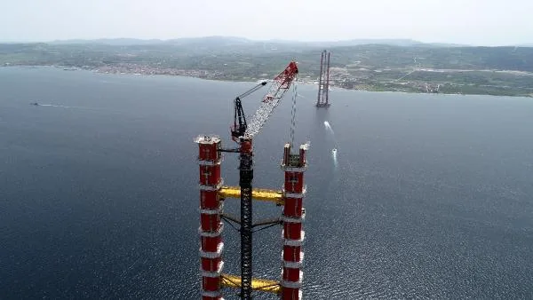 1915 Çanakkale Köprüsü ayaklarına son bloklar konuyor