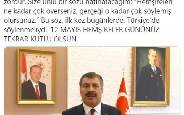 Bakan Koca’dan ‘Hemşireler Günü’ mesajı