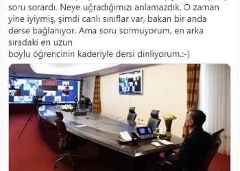Bakan Selçuk’tan ‘canlı sınıf’ paylaşımı