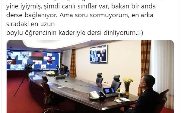 Bakan Selçuk’tan ‘canlı sınıf’ paylaşımı