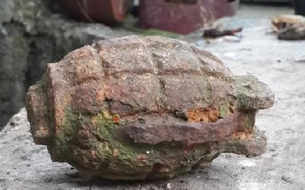 Bursalı çiftçi tarlasında el bombası buldu