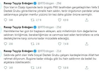 Cumhurbaşkanı Erdoğan:”Hai̇n Saldırının Bedeli̇ Bu Alçaklara Ödeti̇lecekti̇r”