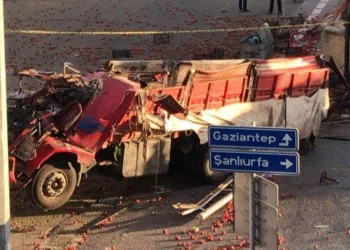 Freni̇ Boşalan Domates Yüklü Kamyon Köprüden Uçtu