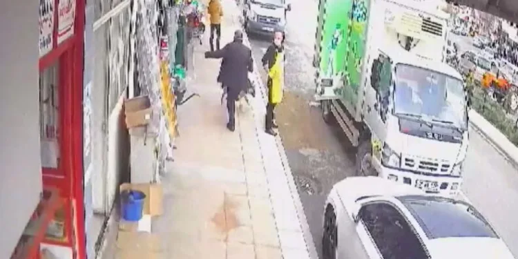 Vahşet! Kaldırımda duran hamile köpeğe tekme attı