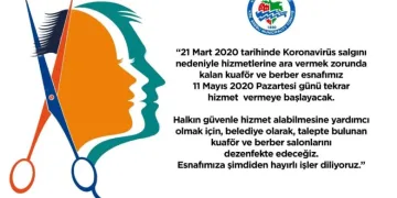 Kdz. Ereğli Belediyesi kuaför ve berberleri dezenfekte edecek