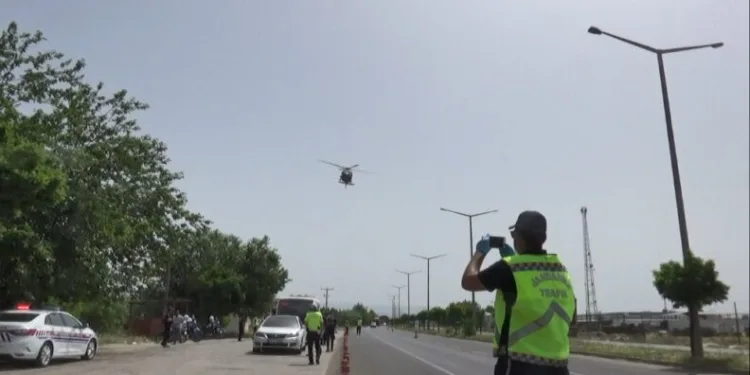 Mani̇sa’da Heli̇kopterli̇ Deneti̇m