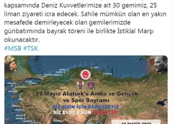 MSB: Deniz Kuvvetleri’ne ait 30 gemi, 25 liman ziyareti gerçekleştirecek