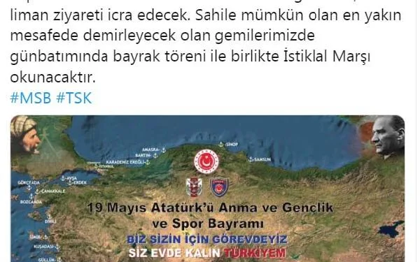 MSB: Deniz Kuvvetleri’ne ait 30 gemi, 25 liman ziyareti gerçekleştirecek