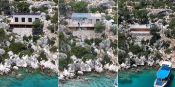 Cennet gibi yere dikilen kaçak villa yıkıldı