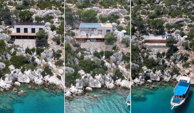 Cennet gibi yere dikilen kaçak villa yıkıldı