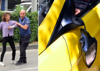 Taksiciye bıçak çekip, aracının aynalarını kırdı