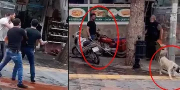 Köpeği sopayla dövdü, kasabın üzerine bıçakla yürüdü!