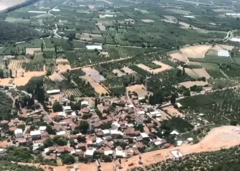 Bursa’daki afet bölgesi helikopterden görüntülendi