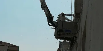 Bursa’da tahliye borularına oğul veren arılar korkuttu!