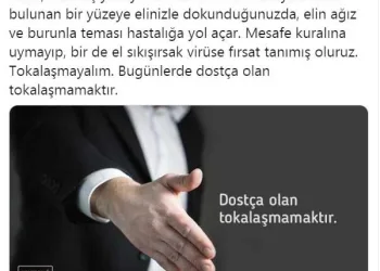 Bakan Koca: Bugünlerde dostça olan tokalaşmamaktır