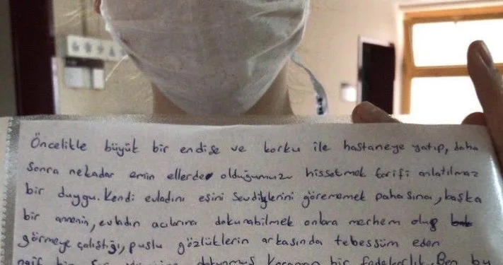 Çocuğu korona tedavisi gören annenin mektubu duygulandırdı