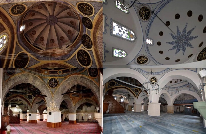 500 yıllık camiye, restorasyon diye badana yapıldı