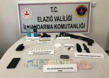 Elazığda Uyuşturucu Taci̇ri̇, Si̇lahlarla Yakalandı