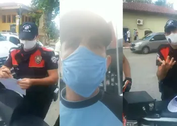 Maske cezası yazan polisle tartışmasını canlı yayınladı