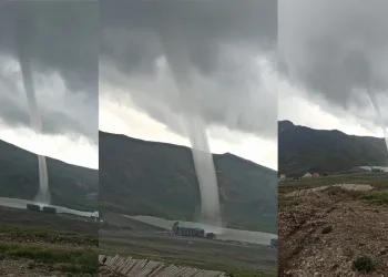 Aniden çıkan hortum görenleri şaşkına çevirdi