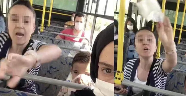 Halk otobüsünde maske takmamak için saldırdı!