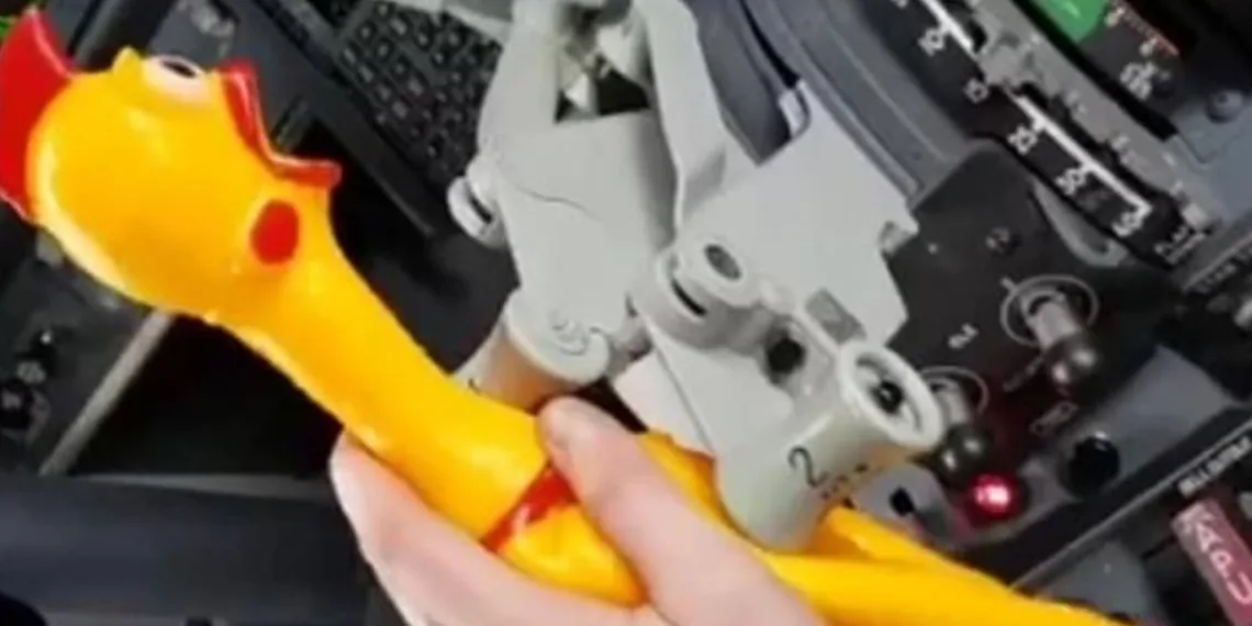 Uçağın gaz kolunu oyuncak tavukla çalıştıran pilotlara soruşturma
