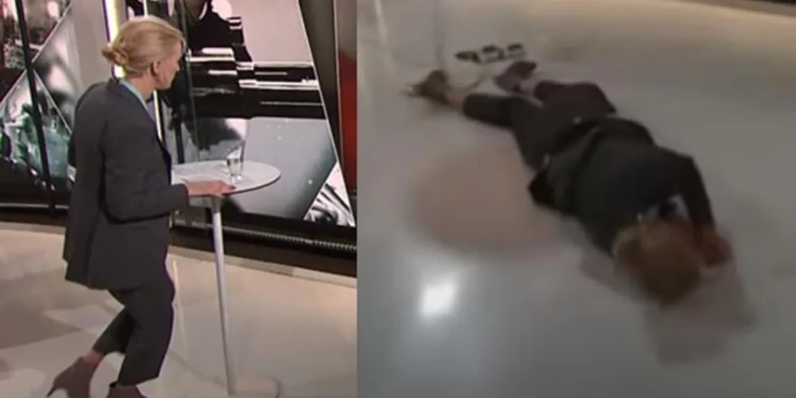 İsveç’te TV sunucusu canlı yayında bayıldı