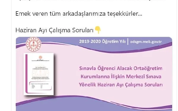 MEB’den, LGS öncesinde 1280 soruluk son paket