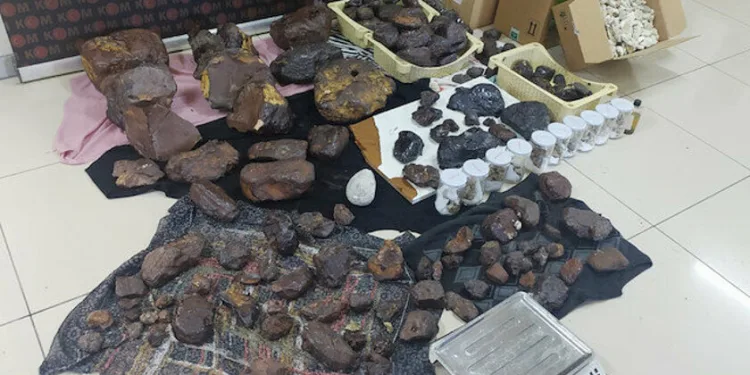 11 milyon lira değerinde balina kusmuğu ele geçirildi