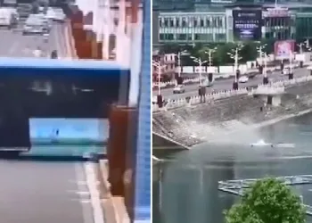 Öğrenci taşıyan otobüs su kanalına uçtu