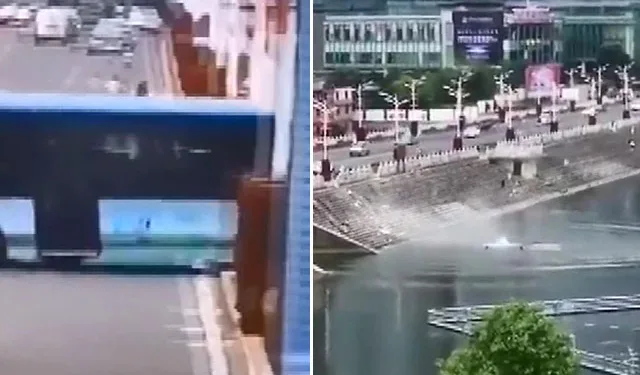 Öğrenci taşıyan otobüs su kanalına uçtu