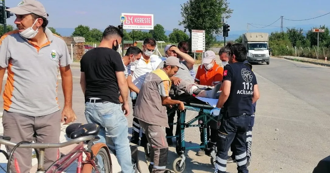 Devrilen motosikletten düşerek yaralandı