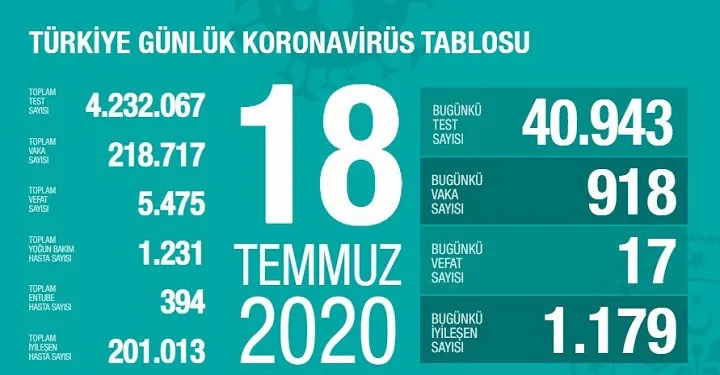 Türkiye’de virüse 17 can kaybı daha…