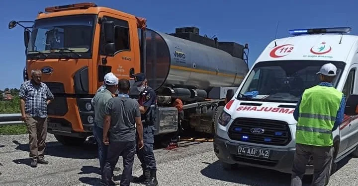 Tankerin altında kalan işçinin bacakları kesildi