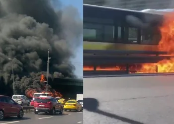 İstanbul’da metrobüste yangın!