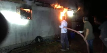 Ahırda çıkan yangında 15 buzağı telef oldu