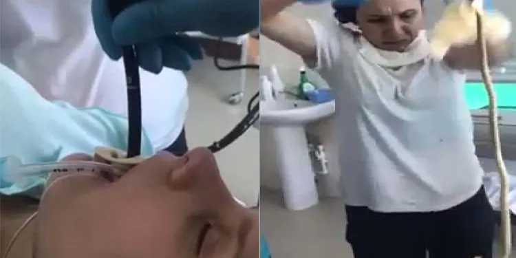 Boğazından 1 metrelik zehirli yılan çıktı