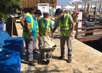 Otel bahçesinde süs olarak kullanılan tarihi esere el konuldu