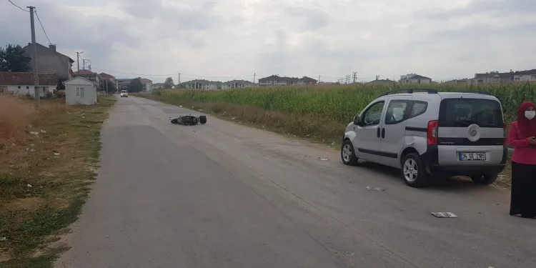 Bursa İnegöl’de kaza! Motosikletli yola savruldu