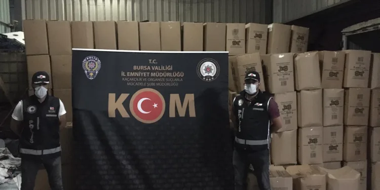 Bursa’da 500 bin TL’lik kaçak tütün ele geçirildi