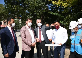 Başkan Taban yeni belediye binası inşaatını inceledi
