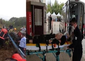 Bursa’da devrilen traktör dehşeti yaşattı