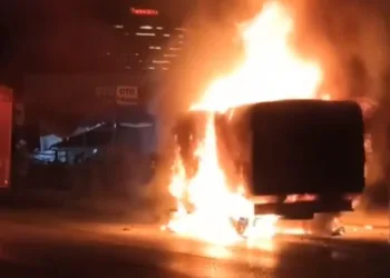 Bursa’da seyir halindeki kamyonet alevlere teslim