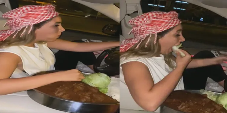 Direksiyon başında çiğ köfte yiyerek tespih çekti