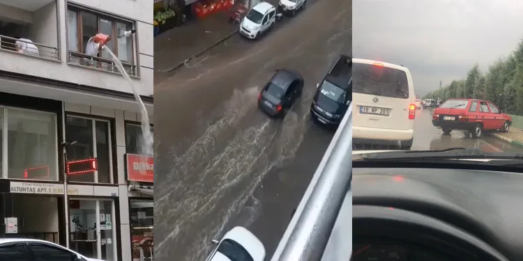 Bursa’da etkili olan sağanak hayatı olumsuz etkiledi