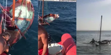 Bursa Gemlik’te denizin ortasında korku dolu anlar