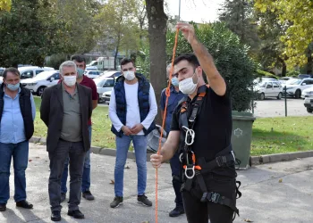 Belediye personeline yüksekte çalışma eğitimi