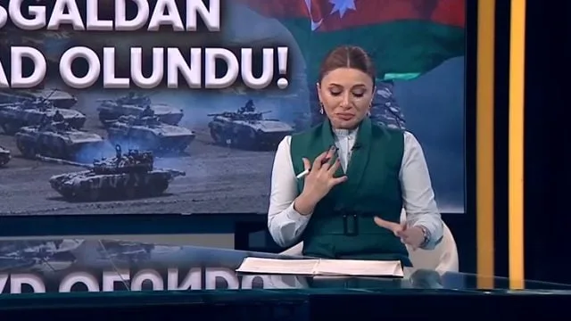 Azerbaycanlı spiker Zengilan’ın kurtuluş haberini verirken gözyaşlarına boğuldu